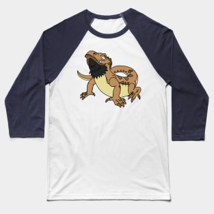 Cartoon Bearded Dragon Baseball T-Shirt